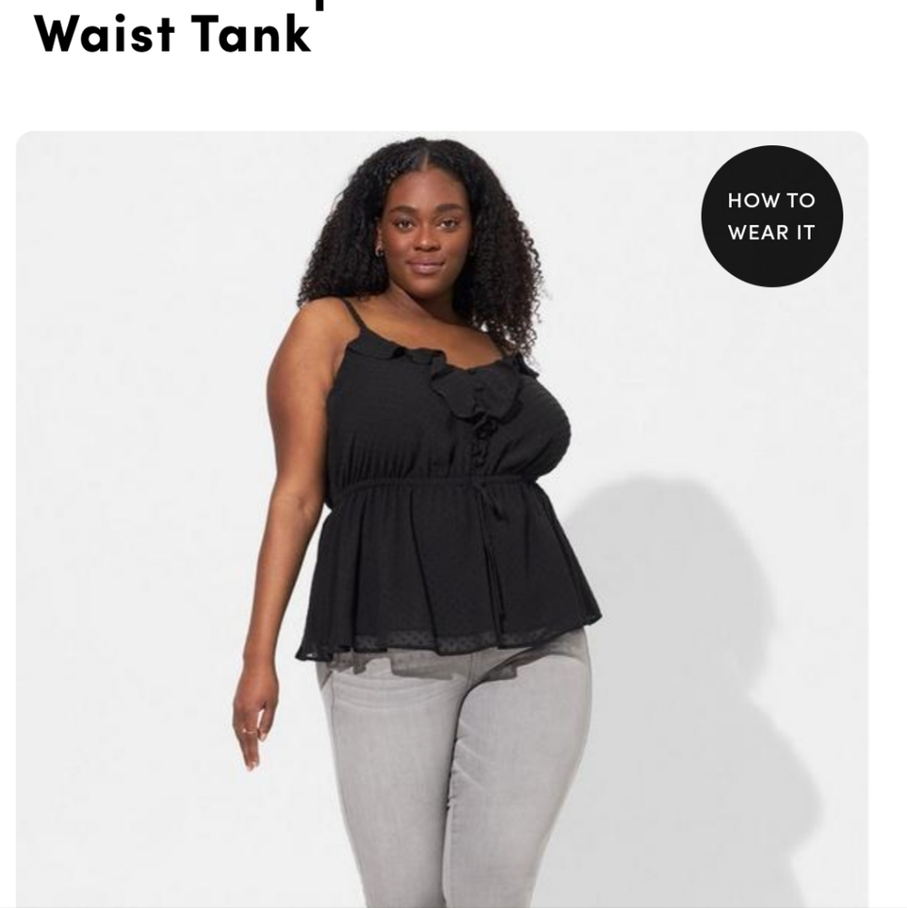 Torrid Black chiffon ruffle dot top 4x - Picture 2 of 8